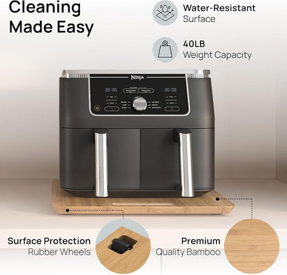 Ibyx Elegant Appliance Slider - Sliding Tray for Coffee Maker & Heavy Kitchen Appliances, Easy Slide, Made of Premium Bamboo, Space-Saving Kitchen Organizer, 40 lb Capacity, Natural - 16 x 13 Inch