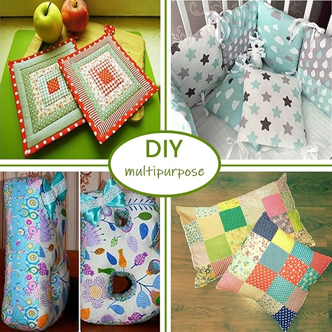 7 Pieces Cotton Fabric Plain Printed (20"x20"), Comfortable Fabric for Sewing and Quilting, Pretty Flower Pattern Material for Quilting, Sewing Cloths - Color Pattern