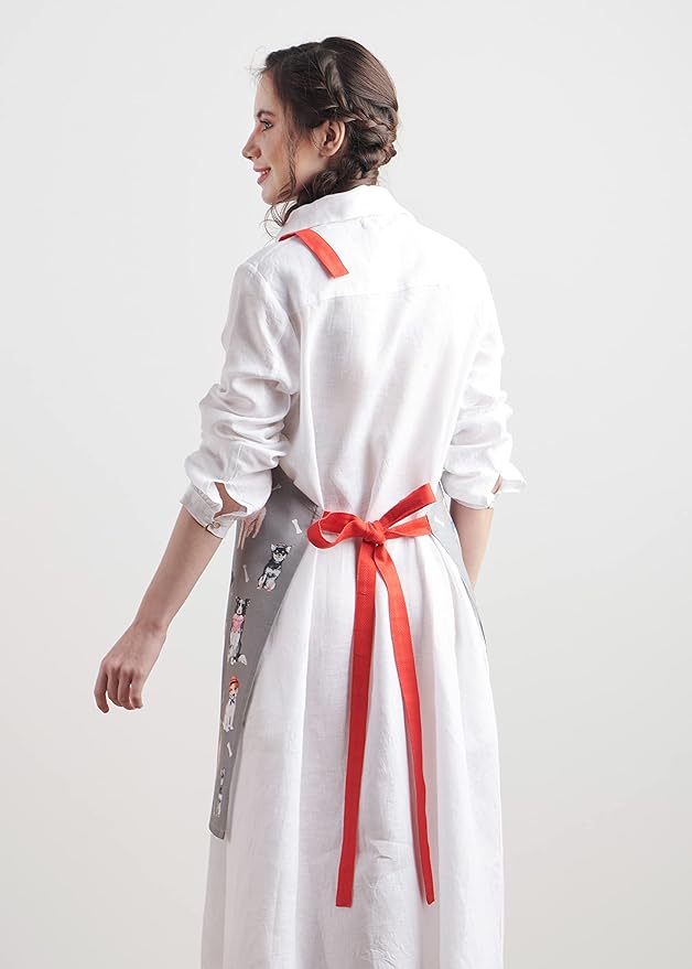 Maison d' Hermine 100% Cotton Apron for women with Pocket Kitchen Chef Apron for Men Cooking Spring Summer