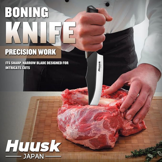 Huusk Butcher Knife for Meat Cutting,Japanese Boning Knife Meat Cleaver Knife with Sheath,Japan Chef Knife for Kitchen and Outdoor, Thanksgiving Christmas Gift for Dad