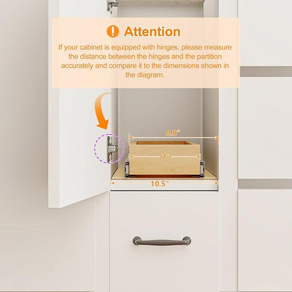 Pull Out Cabinet Organizer, 8" W x 21" D Soft Close Pull Out Drawers for Cabinets with Heavy Duty Slides, Wood Slide Out Drawers for Kitchen Cabinets