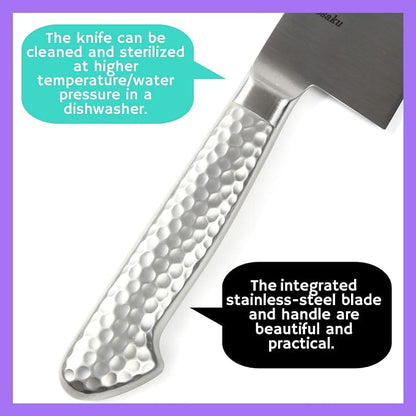 Japanese Multi Purpose Chef Knife INOX AUS-8A Stainless Steel Integrated Handle, Santoku 7-inch (180mm)