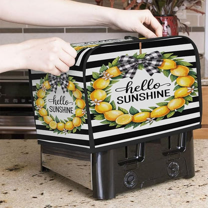 4 Slice Lemon Summer Yellow Toaster Cover Waterproof Dust Fingerprint Bread Machine Cover Washable Kitchen Appliance Protector For Home Kitchen Bakeware Table Decor Women Gifts