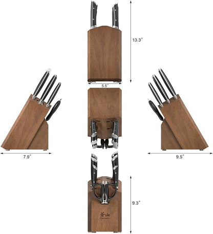 Cangshan HELENA Series German Steel Forged Knife Block Set (8-Piece, Black)