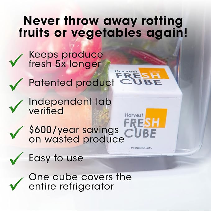 Produce Saver | Convert Ripening Ethylene gas to harmless vapor in fridge | Extend produce shelf life up to 4 to 6 weeks | Simply unwrap and forget! | Pack of 2 | 180 Day Supply
