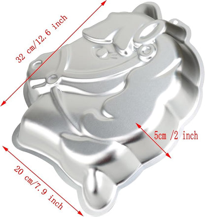 Horse Shaped Birthday Cake Pan, 3D Aluminum Cake Molds Non-stick Baking Tools