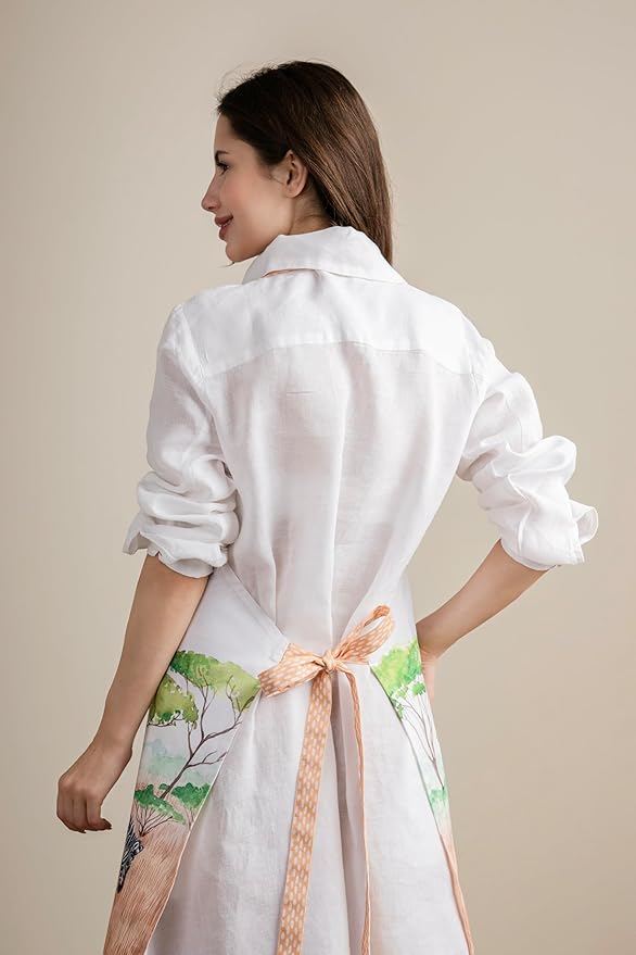 Maison d' Hermine 100% Cotton Apron for women with Pocket Kitchen Chef Apron for Men Cooking Spring Summer