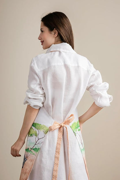 Maison d' Hermine 100% Cotton Apron for women with Pocket Kitchen Chef Apron for Men Cooking Spring Summer