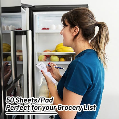 Thboxes 4 Pack Magnetic Note Pad for Fridge with Pen Holder, Totally 200 Sheets Magnetic To Do List, Grocery List, Shopping List, Meals Pads for Refrigerator