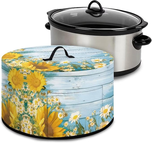 Daisy Sunflower Slow Cooker Cover Protection Crock for Pot Dust Cover Fits for Most 6-8 Quart Slow Cooker Dustproof Small Appliance Accessories
