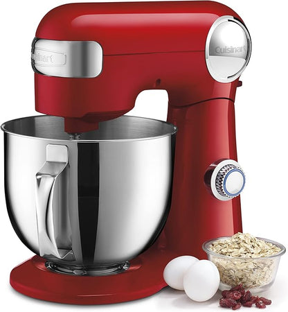 Cuisinart SM-50R 5.5-Quart Stand Mixer, Ruby Red (Renewed)