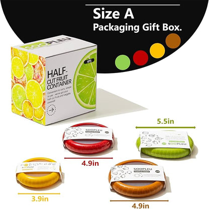 SOOPLEU Avocado Saver and Tomato Holder - Set of 4 Reusable Storage Containers for Fridge - Ideal for Garlic, Onions, Lemons, and Potatoes