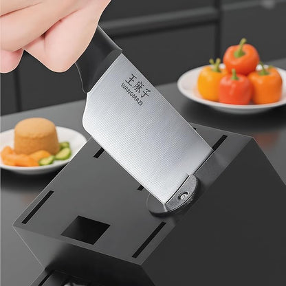 WANGMAZI Kitchen Knife Set, 15 Pcs Premium Stainless Steel Knife Block Set, Professional Chef Knife Set, Anti-Slip Sharp Knives Set for Home, Kitchen, Black