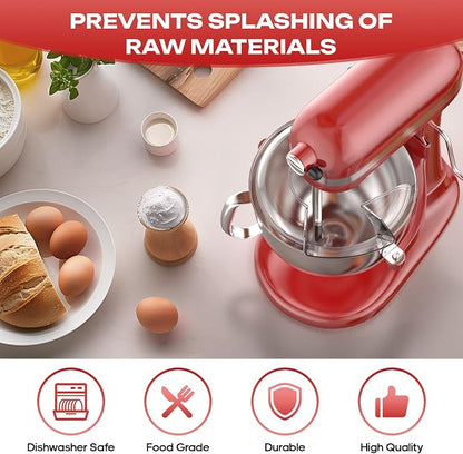 KSMBLPS Pouring Shield for Kitchenaid Mixer, Splash Guard for Kitchenaid 5.5-8 Quart Bowl-Lift Stand Mixer and Stainless Steel Mixer Bowl, For Kitchenaid Attachments