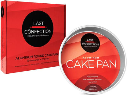 Last Confection 10" x 2" Round Cake Pan, Anodized Aluminum Cake Pan Baking Tin Mold, Professional Bakeware