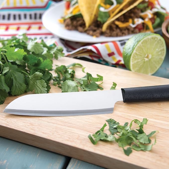 Rada Cutlery 3-Piece Cook's, Cook's Utility, and Super Parer Knives with Quick Edge Sharpener, Stainless Steel Blades, Black Handle