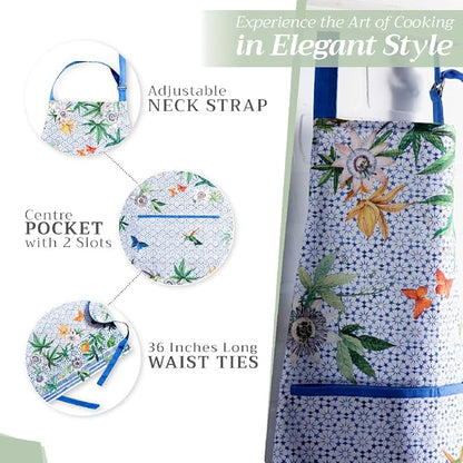 Maison d' Hermine 100% Cotton Apron for women with Pocket Kitchen Chef Apron for Men Cooking Spring Summer