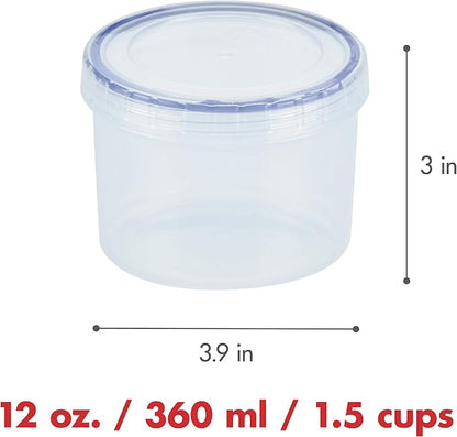 LocknLock Easy Essentials Twist Food Storage lids/Airtight containers, BPA Free, Short-12 oz-for Coffee, Clear