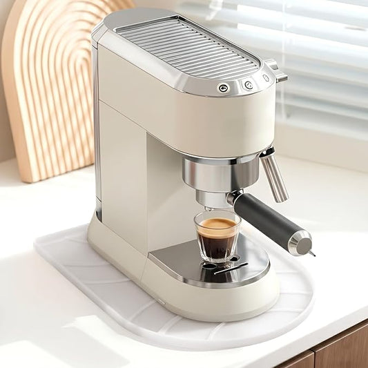 Silicone Coffee Mat,15.8"x 11.8"in Bar Mat for Countertop,Heat-Resistant,Non-Slip,Leak-Proof,Fit for Coffee Maker/Espresso Machine-Translucent