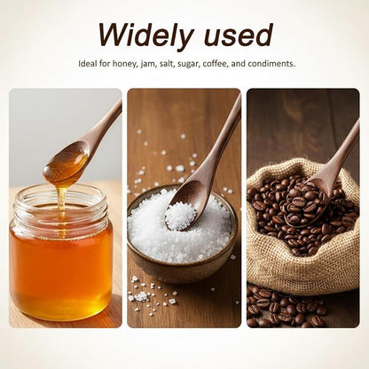 4 PCS Wooden Coffee Spoon, 7.9 Inch Honey Spoon, Small Wooden Spoons, Hardwood Utensils for Honey, Coffee, Tea, Stirring, Serving, Cooking