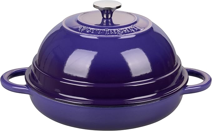 VORRINGARD Cast Iron Enameled Dutch Oven Pot with Lid for Bread Baking, Bread Oven, 6 Quart, Purple