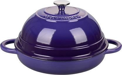 VORRINGARD Cast Iron Enameled Dutch Oven Pot with Lid for Bread Baking, Bread Oven, 6 Quart, Purple