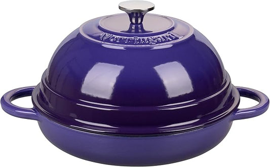 VORRINGARD Cast Iron Enameled Dutch Oven Pot with Lid for Bread Baking, Bread Oven, 6 Quart, Purple