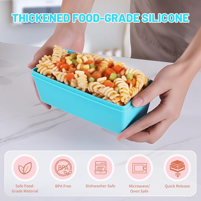 Gemice BPA-Free Silicone Freezer Molds with Base, Individual 6-Pack 1-Cup & 2-Cup Portion Soup Cubes Freezer Tray with Lids for Food Storage, Dishwasher Safe, Silicone Freezer Containers for Meal Prep