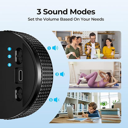 USB Rechargeable Magnetic Kitchen Timer for Cooking, Building 800mAh Battery Large Display Digital Countdown Countup Timer, 3 Preset 5/15/25 Mins Loud Alarm for Baking Grilling Studying