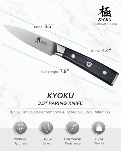 KYOKU Samurai Series Knife Japanese Style1 (Paring Knife, 3.5")