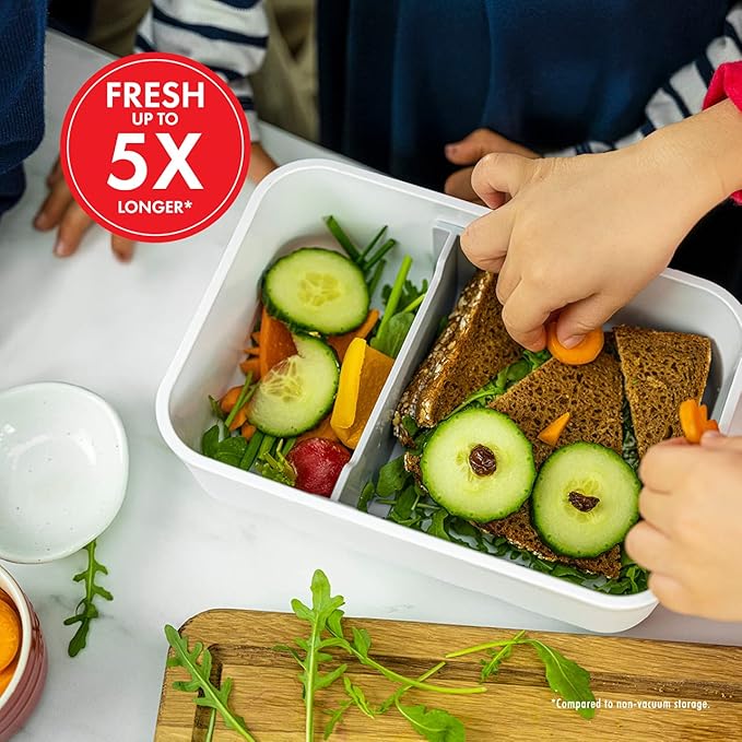 For food to stay fresh up to 5X longer, pump required (not included).