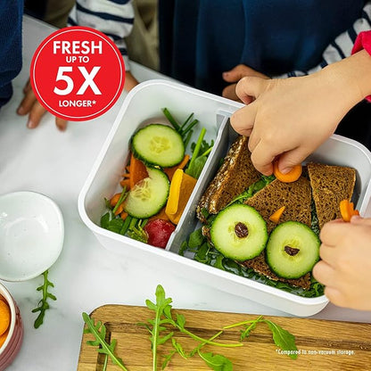 For food to stay fresh up to 5X longer, pump required (not included).