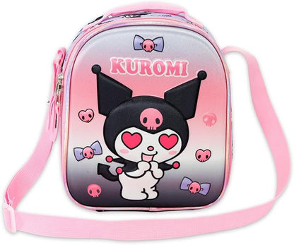 Kuromi Lunch Box for Girls Set - Bundle with Sanrio Lunch Bag Plus Stickers, Water Bottle, More | Kuromi Lunchbox School Supplies for Kids
