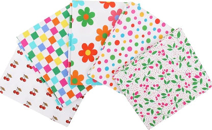 Threadart Exclusive 5 Fat Quarter Bundles - Confetti Brights Collection 100% Cotton Fabric - Premium 100% Cotton Quilting Fabric - No Duplicates - Full Size Fat Quarters 18"x21" - Confetti Brights