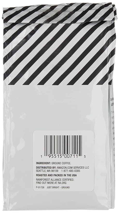 Amazon Fresh, Just Bright Ground Coffee, Light Roast, 12 Oz (Pack of 2)