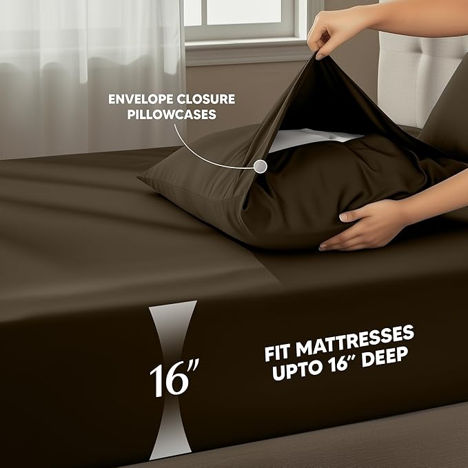Utopia Bedding Twin XL Sheet Set – 3 Piece Bed Sheets for Twin XL Size Bed, Soft and Breathable Microfiber, Includes 1 Fitted Sheet, 1 Flat Sheet and 1 Pillowcase – Oeko Tex (Brown)