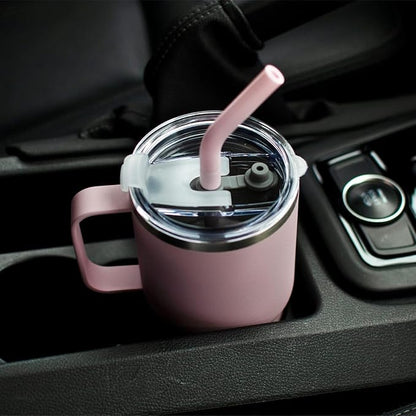 Sursip Insulated Coffee Mug with Handle and Lid, 24 oz Double Wall Vacuum Travel Thermal Coffee Tumbler with Straw for Home, Office & Outdoor Stainless Steel Coffee Cup - BPA Free(Lilac-1 Pack)