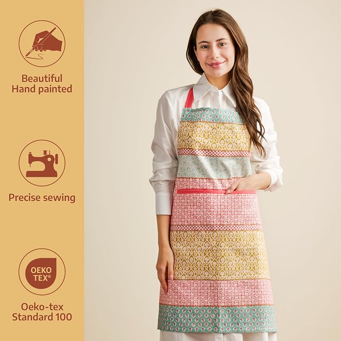 Maison d' Hermine 100% Cotton Apron for women with Pocket Kitchen Chef Apron for Men Cooking Spring Summer