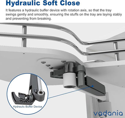 VADANIA Right Swing Pull Out Organizer for 32" Blind Corner Kitchen Cabinet, 2 Tiers Swing Tray, Soft Close, Right Handed Open