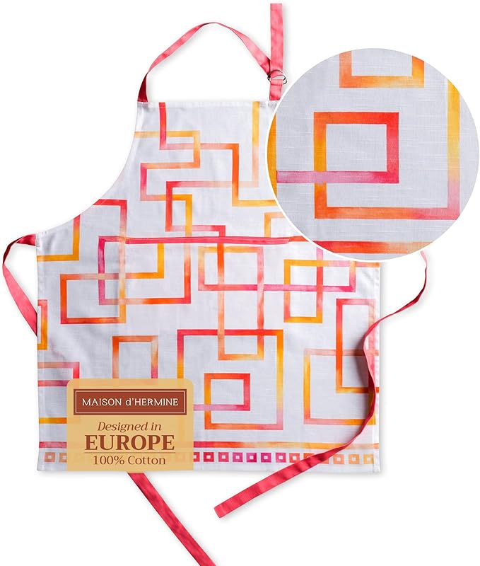 Maison d' Hermine 100% Cotton Apron for women with Pocket Kitchen Chef Apron for Men Cooking Spring Summer