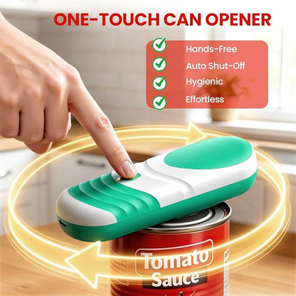 Electric Can Opener One Touch Fits All Can Sizes, Electric Can Openers for Kitchen Food Safe with Smooth Edge, Kitchen Gadgets Battery Operated Can Openers for Seniors, Arthritis and Chef
