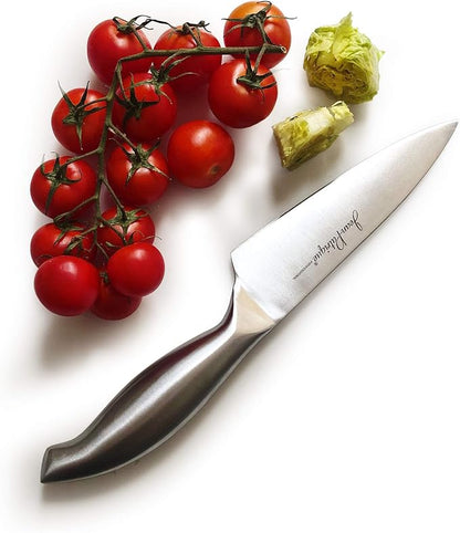 Jean-Patrique Professional Chef Knife Chopaholic - Ergonomic Stainless Steel Handle - Utility Knife for Chopping, Cutting, Dicing and Carving - 6 Inch