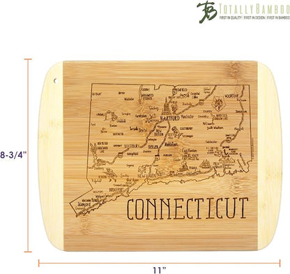 Totally Bamboo A Slice of Life Connecticut State Serving and Cutting Board, 11" x 8.75"