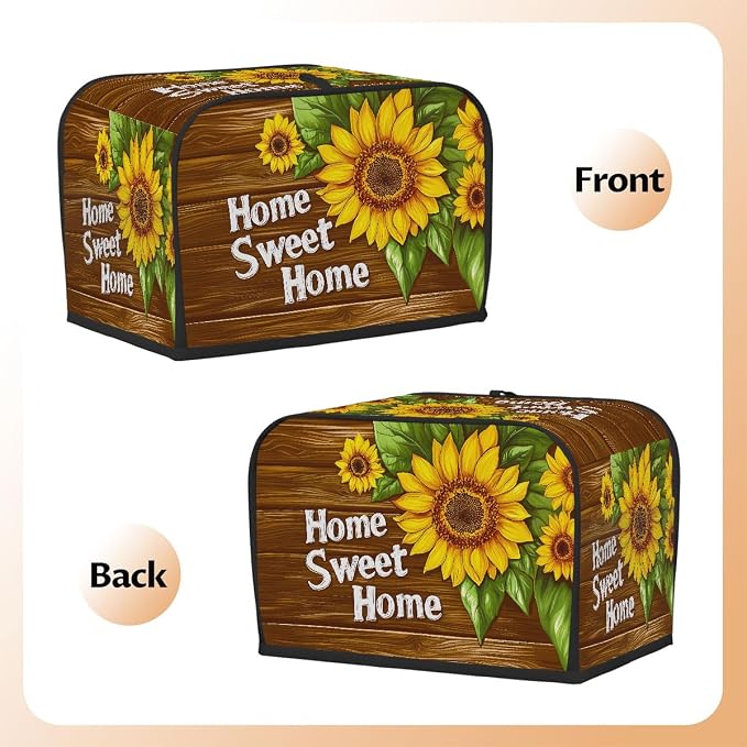 Flower Sunflower Toaster Cover 4 Slice Wide Slot Washable Toaster Covers | Painting Art Dust and Fingerprint Protection Bread Maker Covers for Kitchen Accessories Decor Bakeware Women Gift