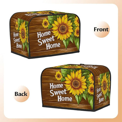 Flower Sunflower Toaster Cover 2 Slice Wide Slot Washable Toaster Covers | Painting ArtDust and Fingerprint Protection Bread Maker Covers for Kitchen Accessories Decor Bakeware Women Gift
