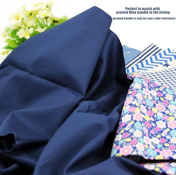 Pre-Cut Quilting Cotton Twill Navy Blue Candy Color Fabric Craft Cloth DIY for Sewing Crafting 61" by 1 Yard Rose Flavor