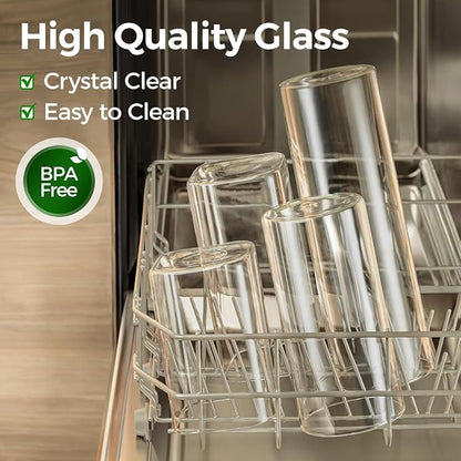 ComSaf 0.5 Qt Glass Food Storage Jars Set of 9, Clear Glass Storage Containers with Lids, Pantry Organization Jar, Spice, Salt, Blooming Tea, Coffee, Oat and Sugar Container, Small jar Set for Kitchen