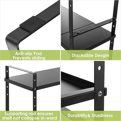 Across-Star Expandable Cabinet Shelf Organizer Rack, Stackable Kitchen Counter Storage Shelves Stand, Adjustable Height Pantry Shelf Spice Rack