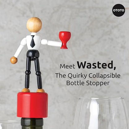 OTOTO Collapsible Wine Bottle Stopper - Wine Cork, Wine Cap - Unique Kitchen Gadgets, Cooking Gifts for Women, Kitchen Essentials, Kitchen Utensils, Funny Gift, Kitchen Accessories (Wasted)