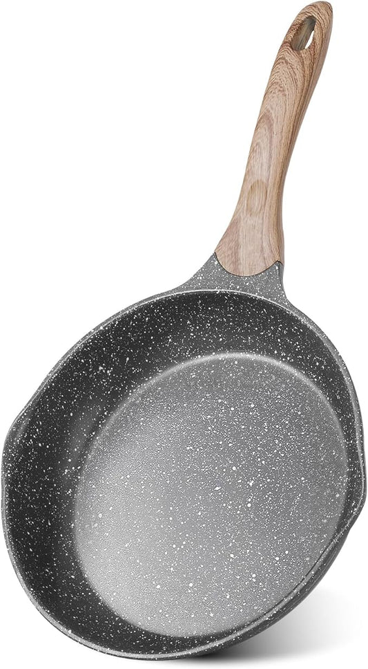 JEETEE 12.5 Inch Nonstick Frying Pan, Stone Coating Cookware, Nonstick Omelette Pan with Heat-Resistant Handle, Compatible with All Stoves
